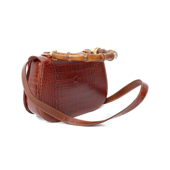 Gucci Handbag Crocodile 2WAY Bamboo - Picture 1 of 9